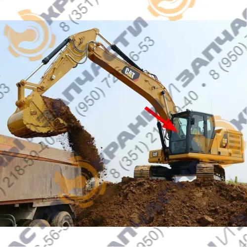 Стекло лобовое верхнее CAT 320, 320GC, 323, 323GC, 336, 336GC Caterpillar