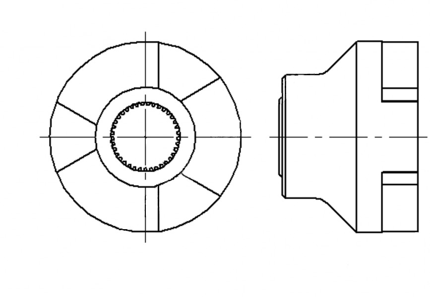 Полумуфта зубчатая чертеж