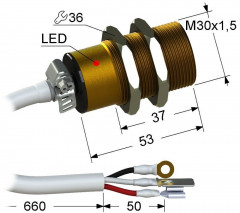 Индуктивный датчик VB2A1-30M53-10B31-Z (ВБ2А1.30М.53.10.3.1.Z) заказать по оптовой цене с доставкой по всей России и СНГ