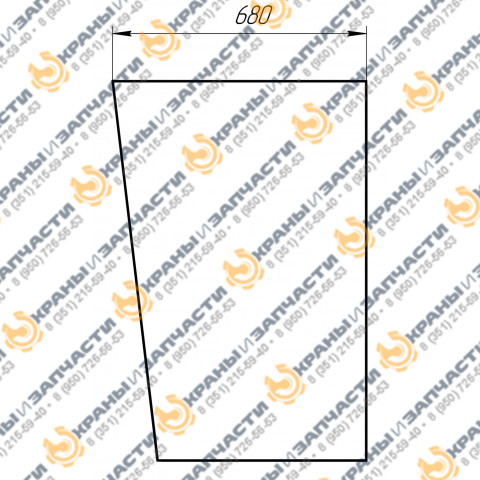 Боковое стекло верхнее козлового крана CIB 1250.064A (680x1015) 10мм | Краны и Запчасти