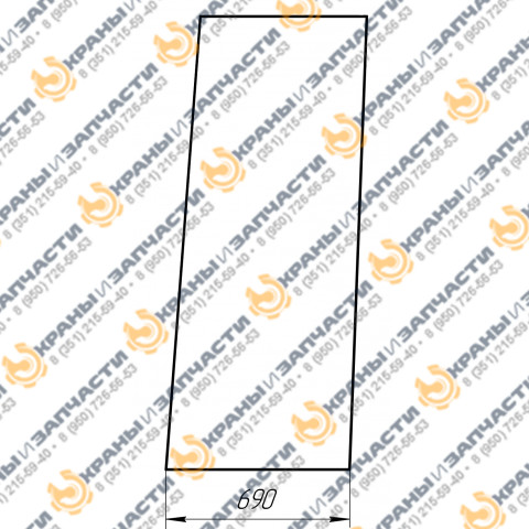 Лобовое стекло боковое кабины козлового крана CIB 1250.062A (690x1700) 10мм | Краны и Запчасти