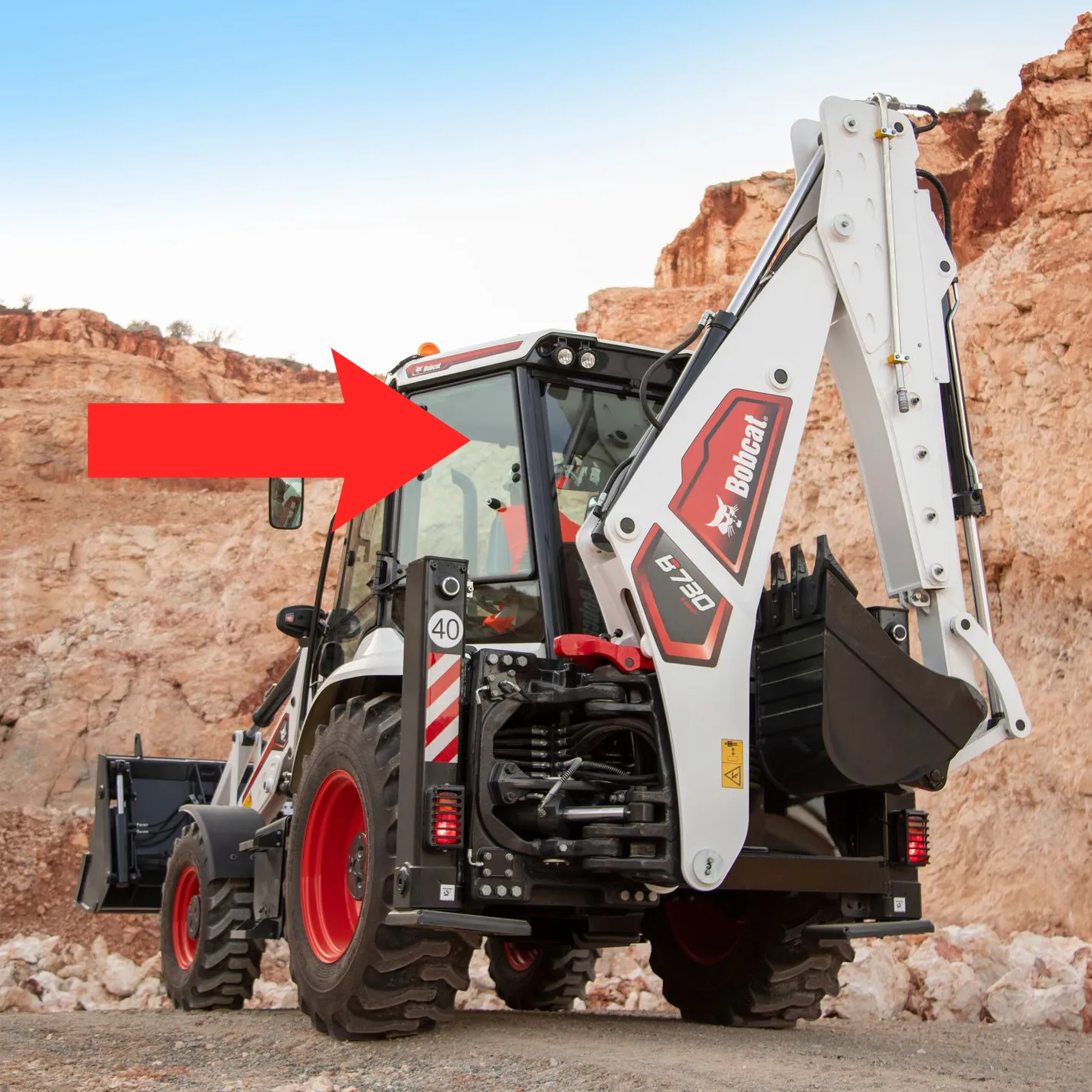 Стекло кузовное заднее левое (закаленное ) для экскаватора-погрузчика Bobcat B700, 730, 750, 780