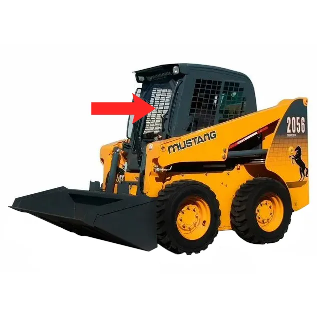 Стекло лобовое (закаленное) для мини-погрузчика Mustang 2056, 2066, 2086