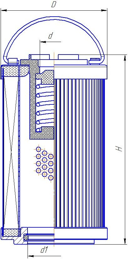 Чертеж Фильтр гидравлический MP Filtri MF1002M25NB