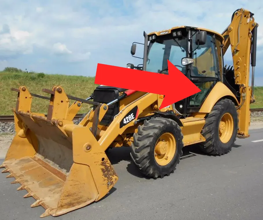 Стекло дверное левое нижнее (триплекс) 2059588 для экскаватора-погрузчика Caterpillar 428e, 432e, 434e, 444e 2006