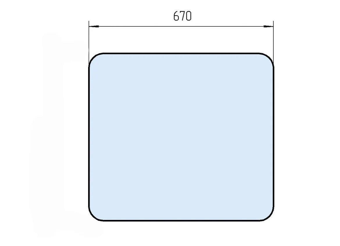 Стекло заднее У.7810.5.163 (670х610) для автокрана Челябинец КС-45721, КС-55730