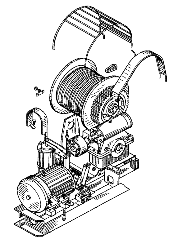 Стреловая лебедка 23-12000 железнодорожного крана КДЭ-163, КДЭ-253, КЖДЭ-16, КЖДЭ-25, КЖ-461, КЖ-561, КЖ-661, КЖС-16, КЖ-462, КЖ-562, КЖ-662