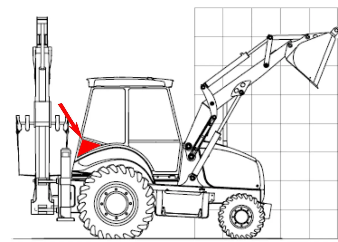 Стекло кузовное нижнее правое треугольник (закаленное) 85801630 для экскаватора-погрузчика Case 580R, 580T,  ST580T, 580SR, 695SR