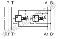 Гидросхема клапана RQ4M-3 (4,5,6)-D / 51 / N