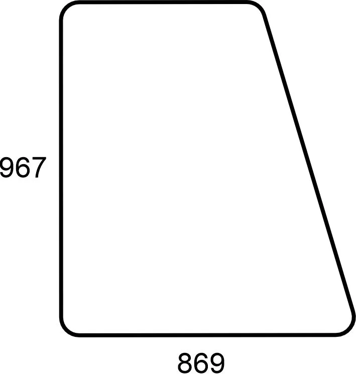Стекло дверное правое верхнее (закаленное) 47724259 для экскаватора-погрузчика Case 570ST