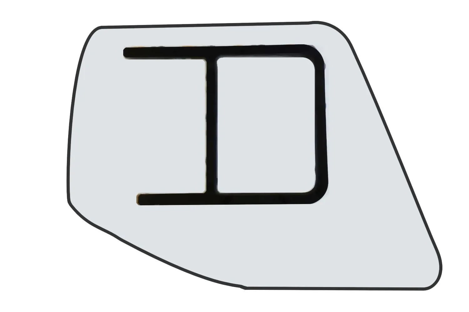 Боковое стекло (1345х965) с форточкой закаленное  5 мм 724.52.015 для автокрана Клинцы (новая кабина)