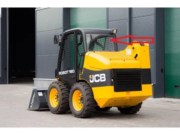 Стекло заднее (закаленное) для мини-погрузчика JCB 1110Т, Robot 160, 180, 190, 220