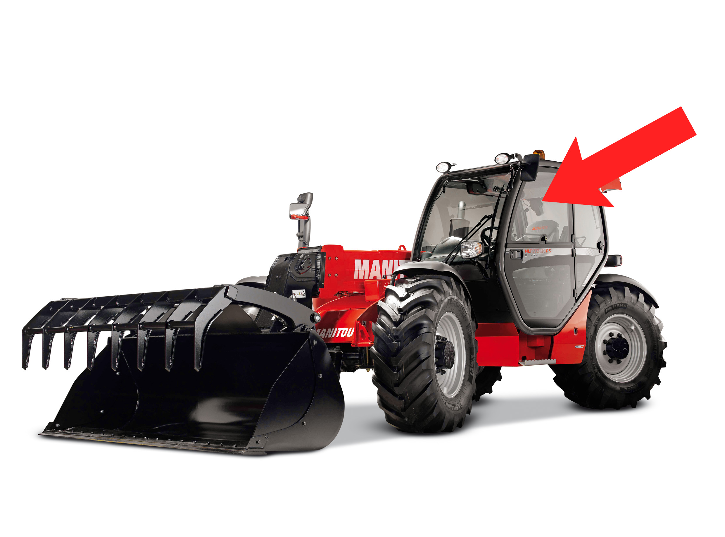 Стекло дверное левое верхнее (закаленное) для погрузчика телескопического Manitou MLTX735LSV