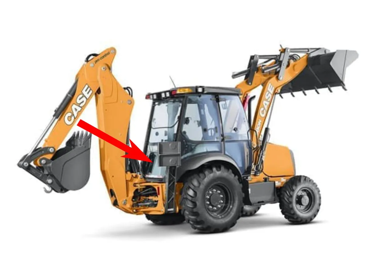 Стекло заднее нижнее (закаленное) 47523562 для экскаватора-погрузчика Case 570ST