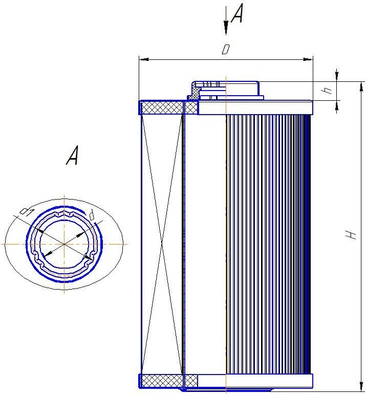 Фильтр топливный Kobelco LS21P - чертеж 1