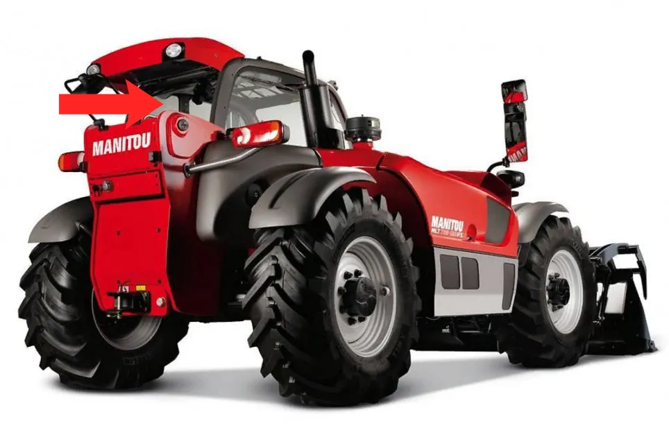 Стекло кузовное заднее (закаленное) для погрузчика телескопического Manitou MLTX735LSV