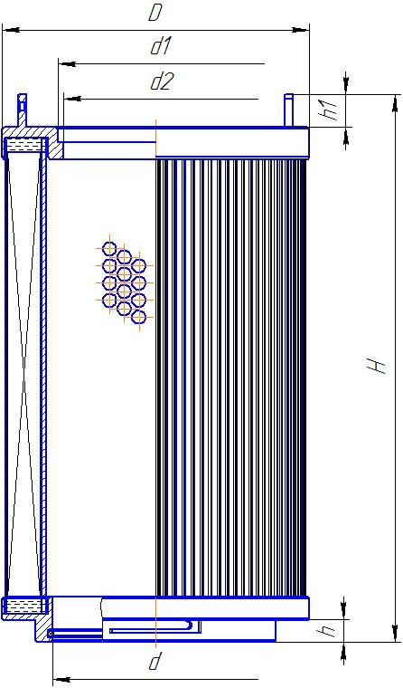 Чертеж Фильтр гидравлический Donaldson P567002