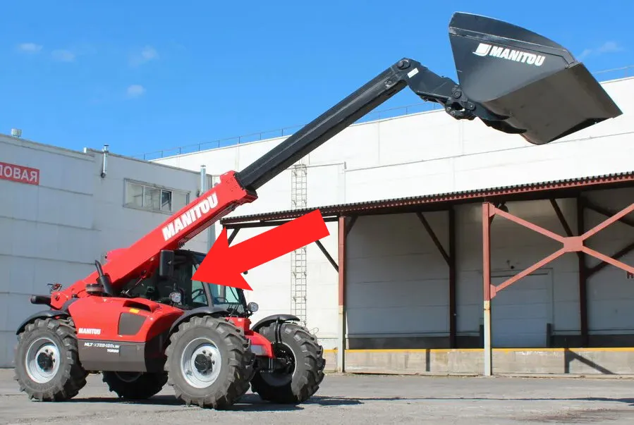 Стекло кузовное правое возле стрелы (закаленное) для погрузчика телескопического Manitou MLTX735LSV