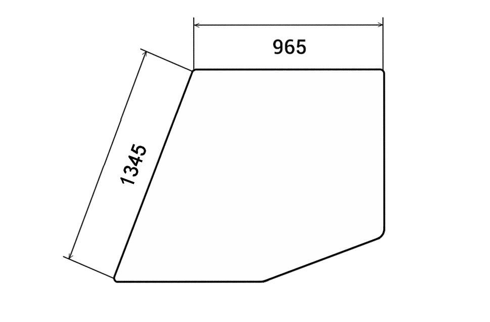 Стекло боковое (1345х965) для автокранов Клинцы КС-35719, КС-45719, КС-55713, КС-65713
