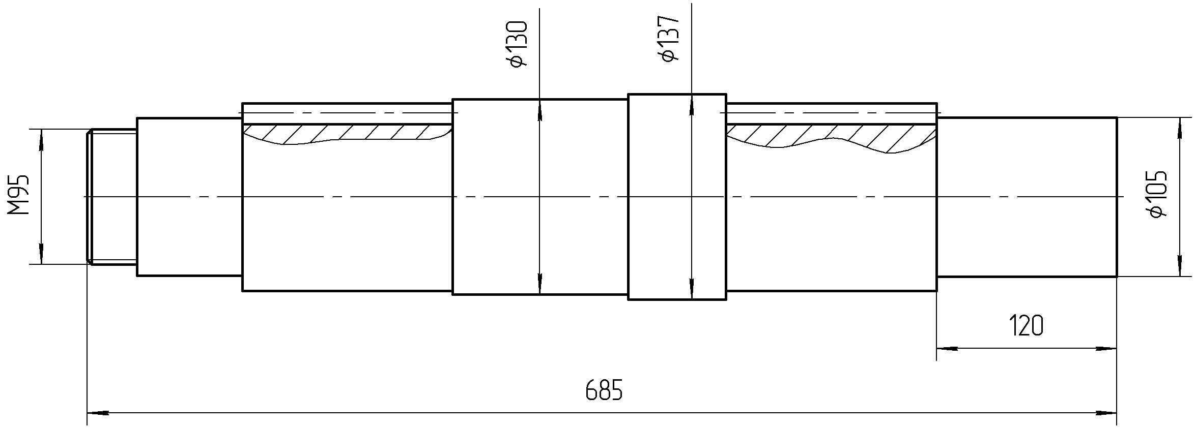 Вал 25.03.00.001 для гусеничного крана ДЭК-251