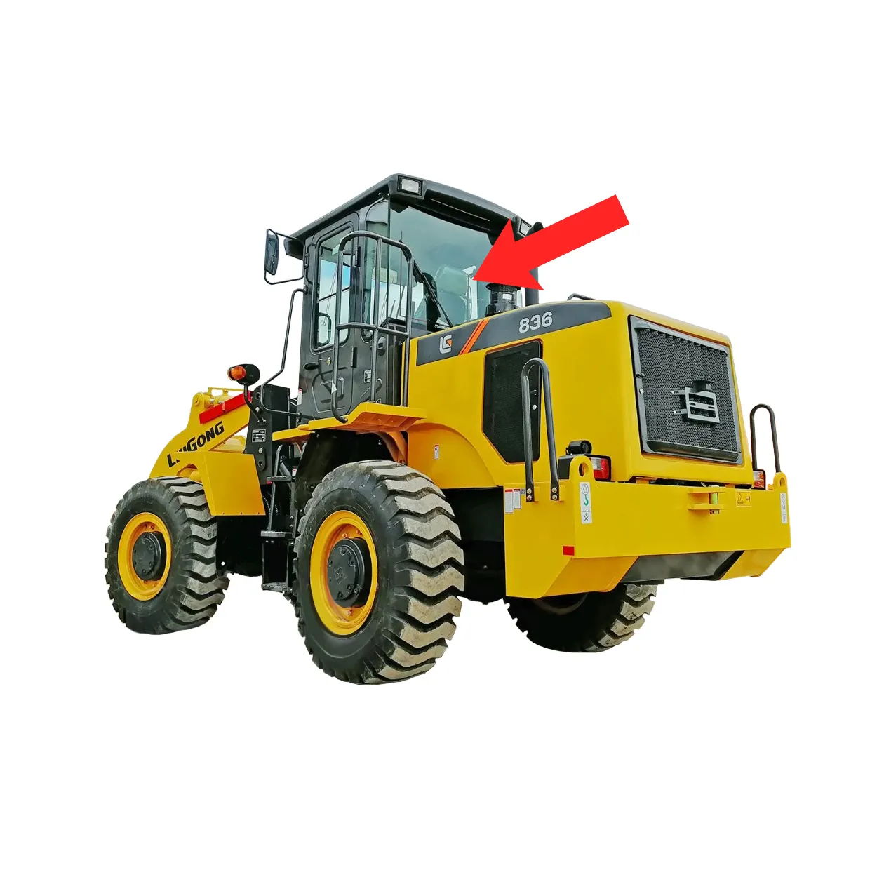 Стекло заднее среднее (закаленное) для погрузчика фронтального LiuGong 836