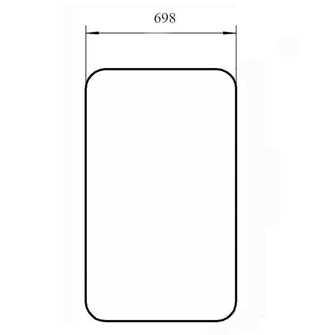 Стекло заднее (565х698) для автокранов Клинцы КС-35719, КС-45719, КС-55713, КС-65713