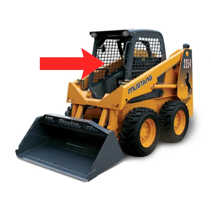 Стекло лобовое Рамка РФ (закаленное) 830×593 для мини-погрузчика Mustang 2054