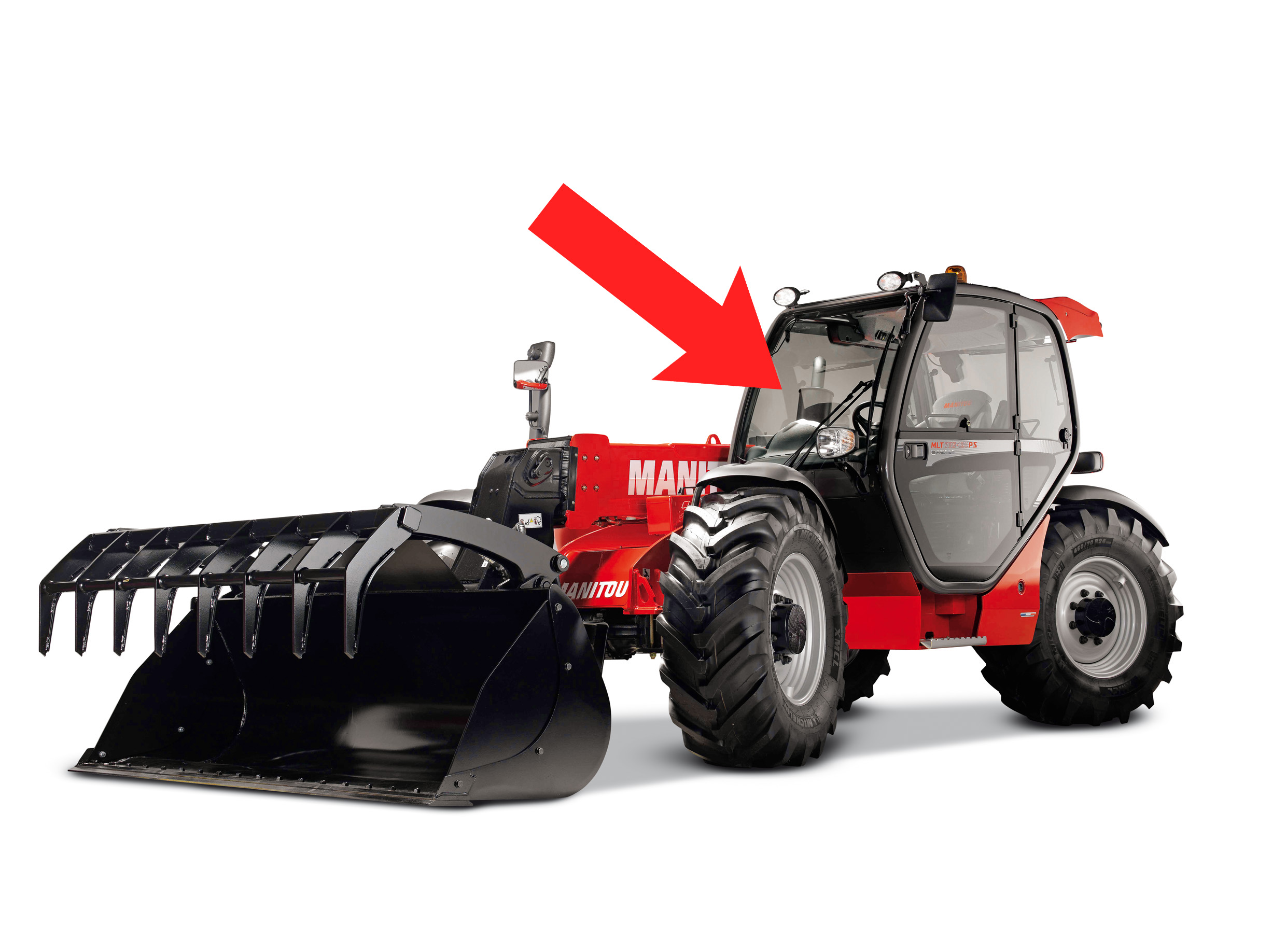 Стекло лобовое (закаленное) для погрузчика телескопического Manitou MLTX735LSV