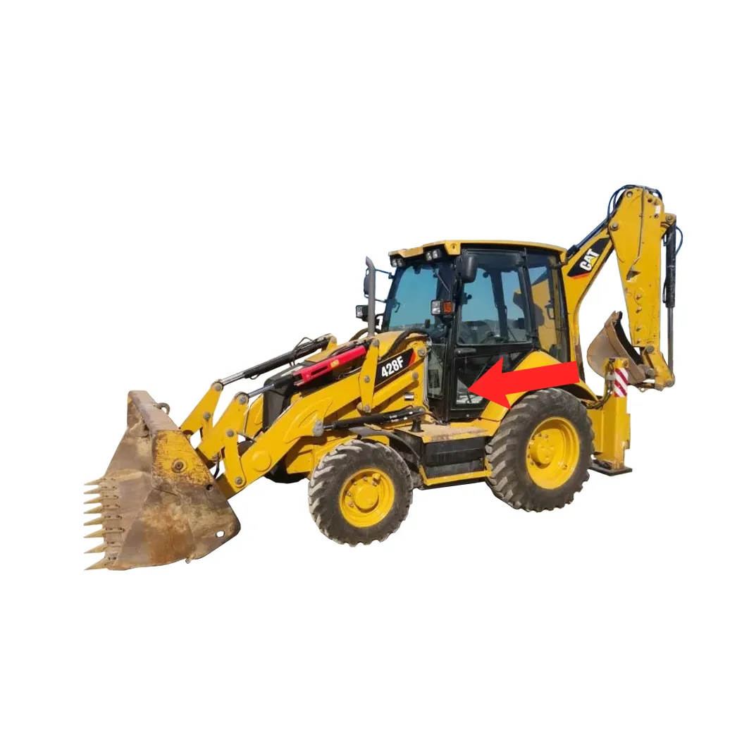 Стекло дверное левое нижнее (закаленное) 3822263 для экскаватора-погрузчика Caterpillar 428f2, 432f2, 434f2, 444f2 2017