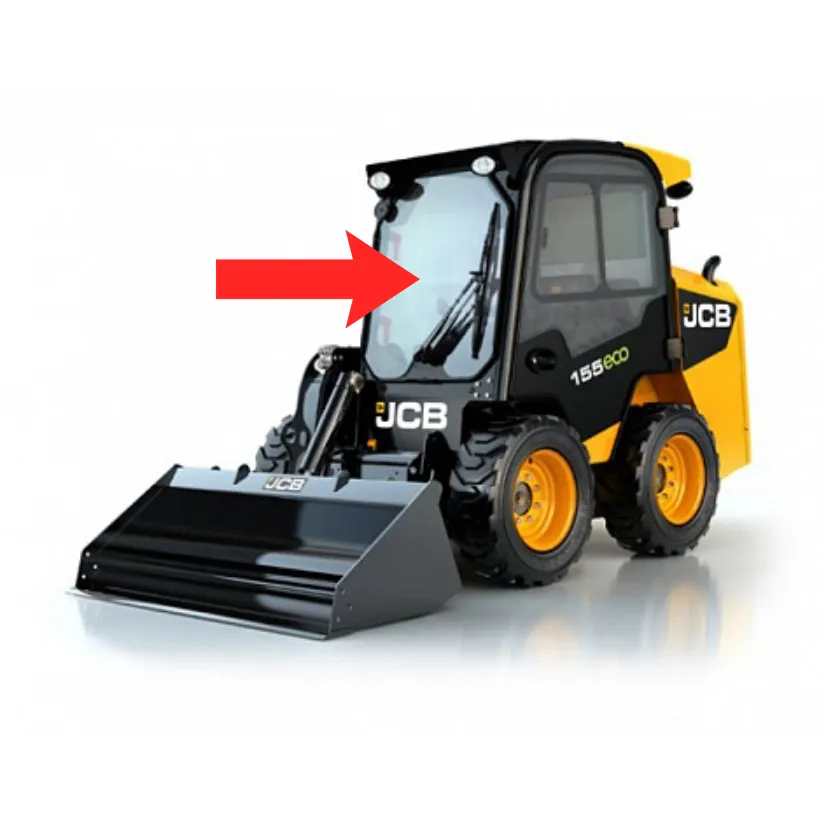 Стекло лобовое (закаленное) 332/X5157 для мини-погрузчика JCB EcoRobot 155, 255, 260