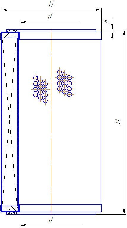 Фильтр топливный Parker FC2040Q005BS - чертеж 1