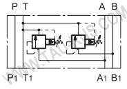 Гидросхема клапана RQ4M-3 (4,5,6)-DT / 51 / N