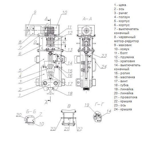 Противоугонный захват ЗП-12.06-00.000 для козлового крана