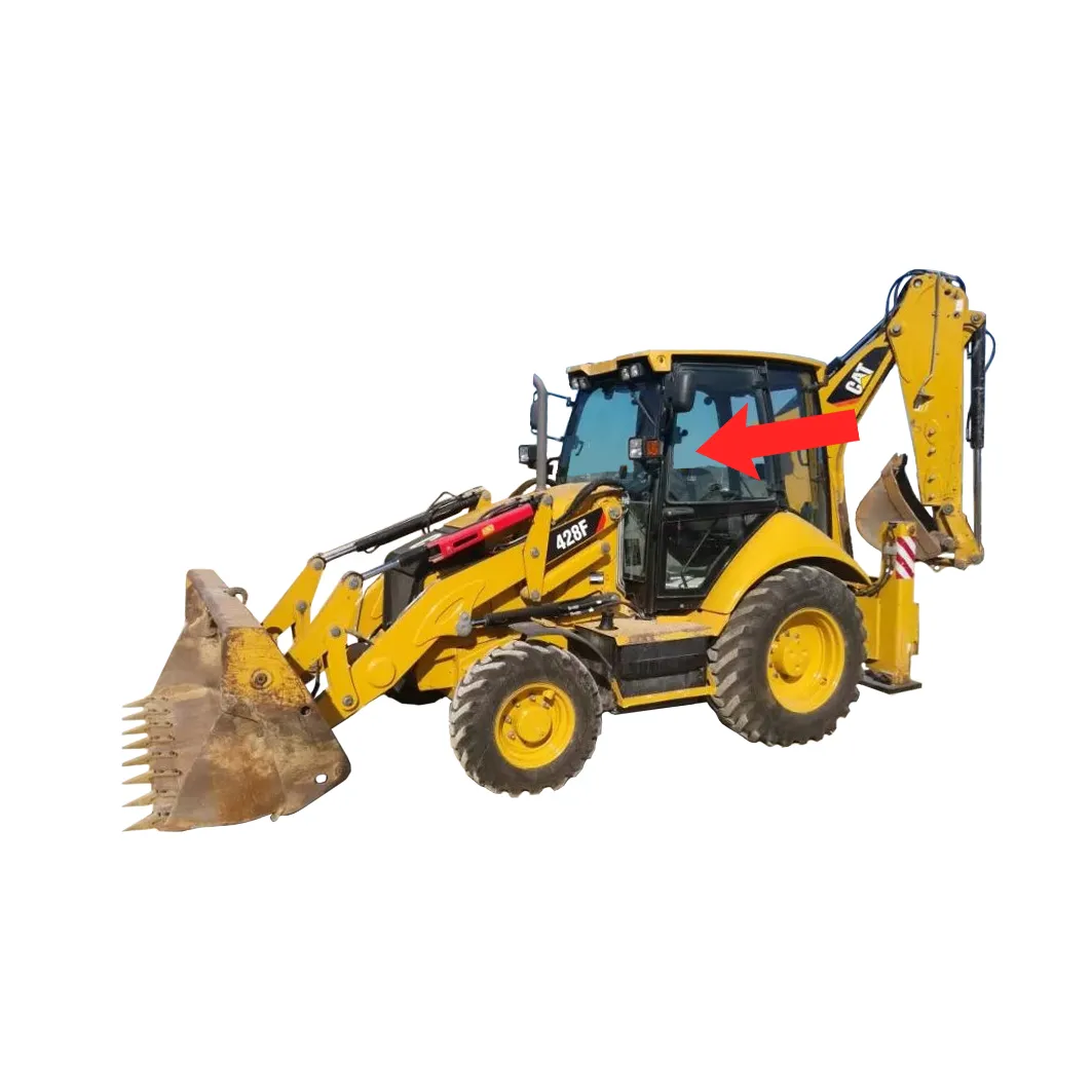 Стекло дверное левое верхнее (закаленное) 3822261 для экскаватора-погрузчика Caterpillar 428f2, 432f2, 434f2, 444f2 2017