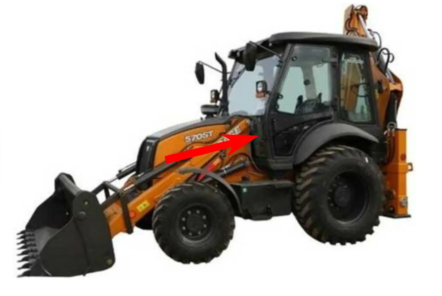 Стекло лобовое нижнее левое (закаленное) 84598731 для экскаватора-погрузчика Case 570ST