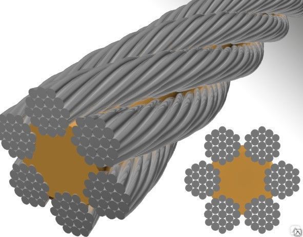 Канат грузовой стальной D15мм, L165м на автокран Ивановец КС-45717