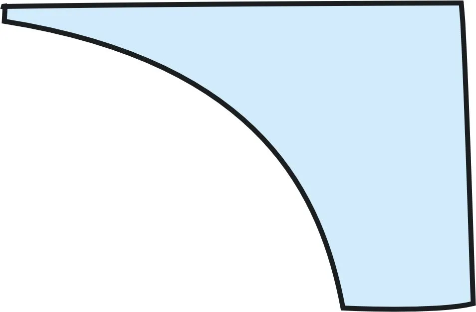 Стекло дверное нижнее правое (закаленное) 85801624 для экскаватора-погрузчика Case 580R, 580T, 580SR, 695SR