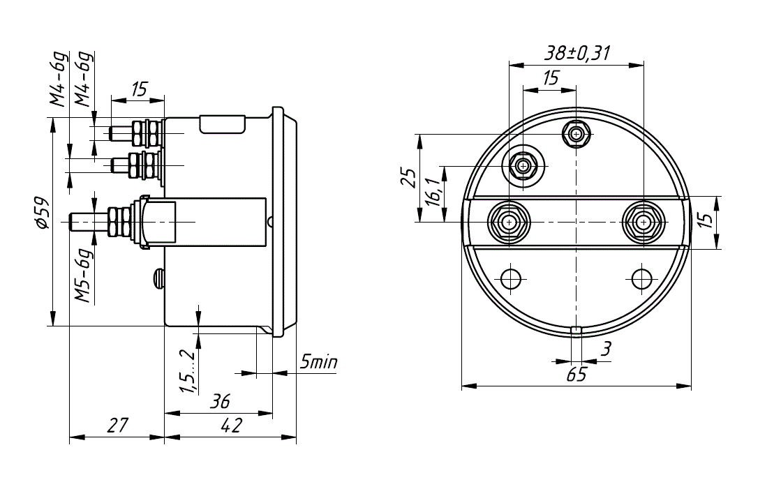 Габаритные размеры УК2.5