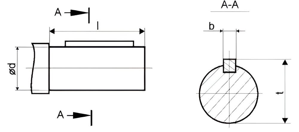 Присоединительные размеры цилиндрических валов редуктора ВКУ