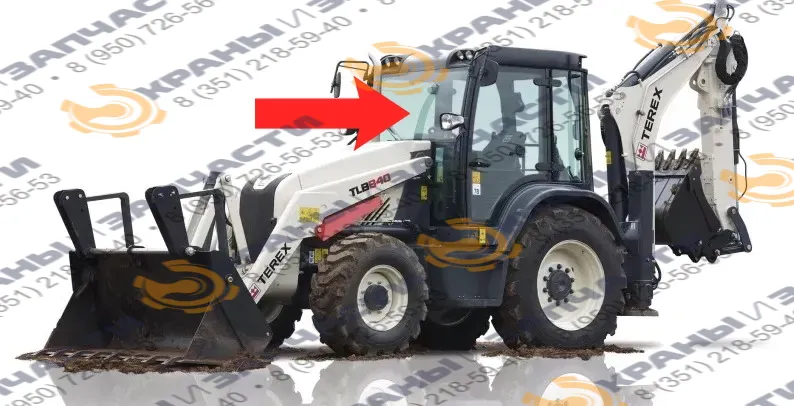 Стекло лобовое верхнее Terex LTB 840\890\990\995 (7.6мм, триплекс)