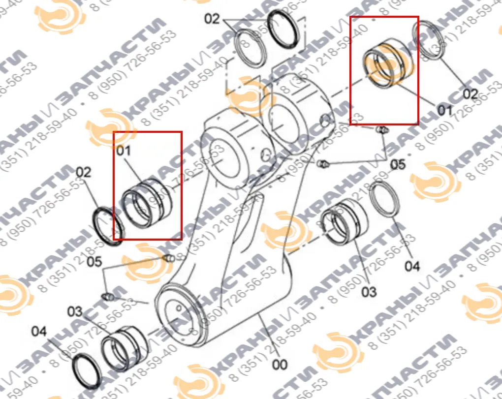 Втулка 4445476 рукоять-ковш Hitachi ZX70 ZX70-3, John Deere 75G 85G 75C 80C 75D 85D