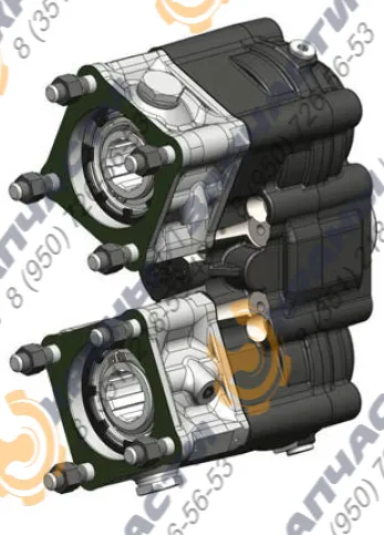 Коробка отбора мощности ISO (два выхода) для КПП ZF с пневмоуправлением