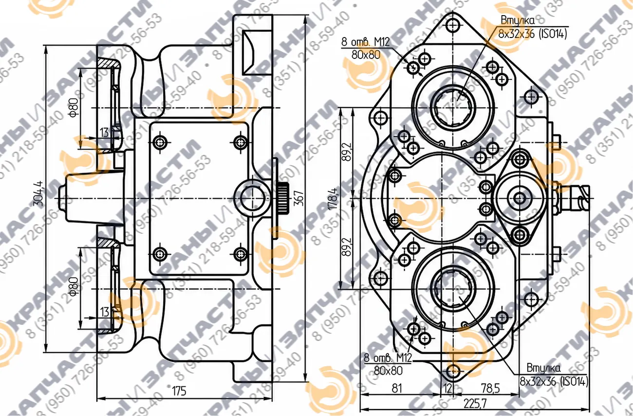 Коробка отбора мощности МП49-4209010-60 - чертеж 1