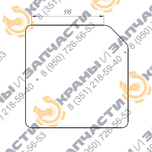 Стекло триплекс 5мм (595x845) кабины башенного крана КБ-578