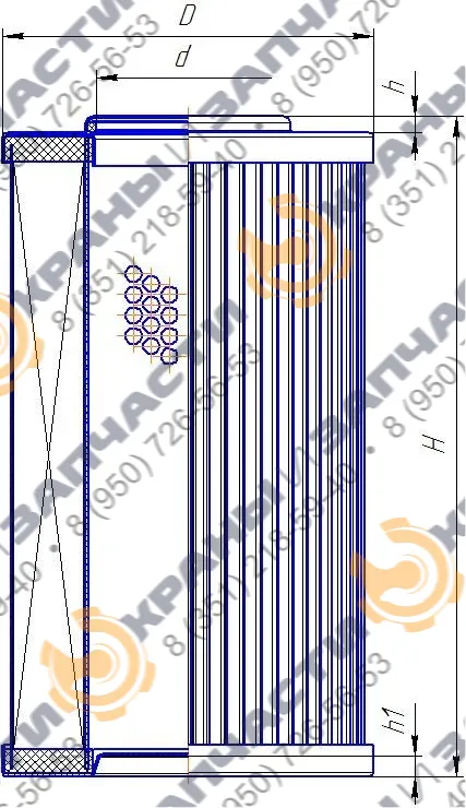 Фильтр гидравлический Sofima CCH803FD1 на каток «Раскат» - чертеж 1