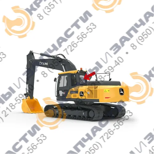 Стекло заднее (закаленное) для экскаватора John Deere e210lc, е240lc, e260lc, e300lc, e330lc, e360lc