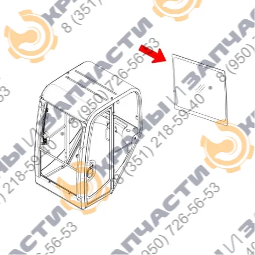  Стекло заднее 3701496 для экскаватора Caterpillar CAT 301.4C