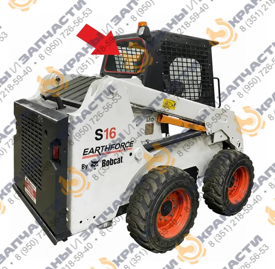 Стекло заднее 7278292 погрузчика Bobcat Earthforce S18, S16 (сталинит)