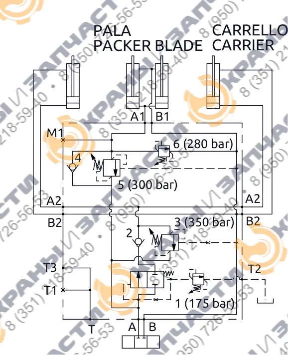 Многофункциональный блок мусоровоза A600050.29.00 HBS - чертеж 3