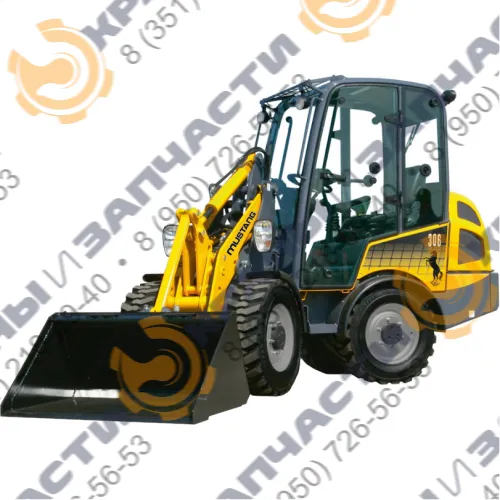 Стекло дверное правое с отверстиями и шелкографией (закаленное) 270071 для мини-погрузчика Mustang AL306, 506